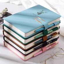 1 件 A5 笔记本，带简易扣，160/320 页，加厚，适用于学生和商务、办公室、会议、学校用品、返校 - 多色 - 查看 6