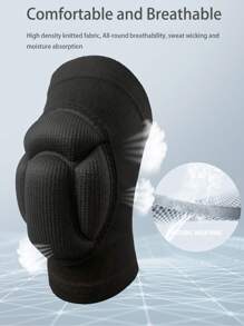 1 Pair Turtle Shell Pattern Sports Knee Pads Black Anti-Collision Knee Protector With 3CM Thickened And High Resilience EVA Sponge Perfect Gift For Men's And Women's Dance, Football, Volleyball, Basketball, Cycling, Running, Roller Skating, Gym Fitness, Anti-Slip And Breathable Protective Gear - màu đen - Xem 4