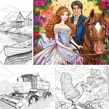 1本藝術著色冊原創升級紙張加厚22頁著色冊假日生日派對禮物減壓消磨時間塗鴉繪畫繪圖藝術書 - 694 single printing - 查看 5