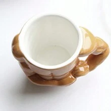 1pc Ceramic Creative Mug, Coffee Mug, Funny Slammer Muscle Mug, Tea Mug, Gift For Friends, Drinking Utensils For Restaurants, Cafes - Light Brown - View 5