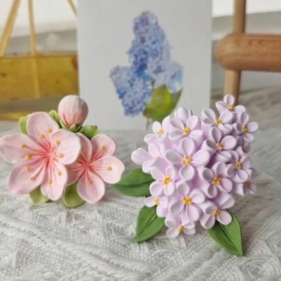 1 件桃花朵形硅胶蜡烛模具，桂花手工皂模具，香薰石膏树脂工艺品，DIY 石膏汽车香薰扩散石，家居装饰制作用品