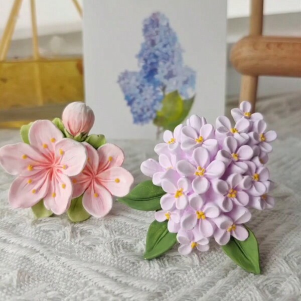 1 Pieza Molde de silicona con forma de flor de melocotón, Molde de flor de Osmanto para hacer jabón hecho a mano, artesanía de yeso, ambientador de coche de difusor de aromaterapi, suministros para hacer decoración del hogar