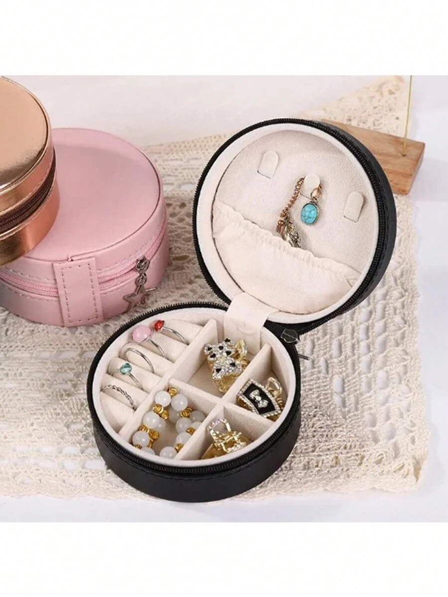 Jewelry Box Jewelry Organizer Jewelry Case Portable Ring Box - Black - View 1