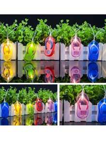 1 par de chanclas con luz LED estilo Hawaiano para el verano, 10 piezas de luces decorativas en forma de chanclas para fiestas temáticas, cumpleaños y reuniones. - Multicolor - Ver 2