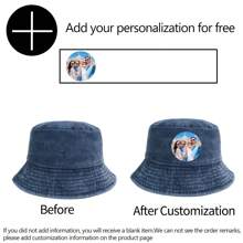 Personalice su propio diseño de texto, foto o logotipo en un sombrero tipo cubeta - Multicolor - Ver 18