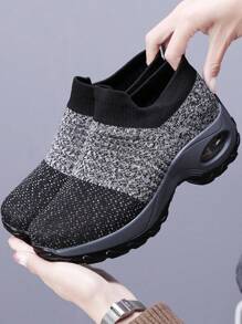 Women's Comfortable Breathable Mesh Sneakers - Grey - View 3