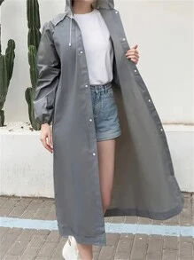 1 pieza Impermeable con capucha conveniente y de moda, adecuado para ciclismo, senderismo, pesca, campus, viajes, unisex, resistente al agua, cortavientos, secado rápido, puños elásticos, fácil de usar y transportar, equipo esencial para exteriores