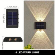 1PC Bead Top And Bottom Solar Waterproof Wall Light For Courtyard Garden Parking Lot - Warm White - View 4