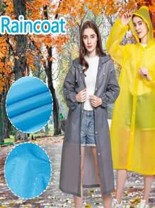 1 pieza Impermeable con capucha conveniente y de moda, adecuado para ciclismo, senderismo, pesca, campus, viajes, unisex, resistente al agua, cortavientos, secado rápido, puños elásticos, fácil de usar y transportar, equipo esencial para exteriores