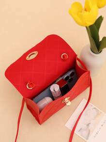 時尚多用途小方包，適用於日常購物和外出活動 - 紅色 - 查看 4