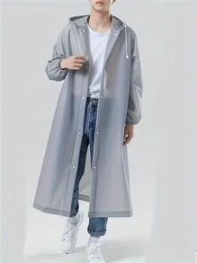 1 pieza Impermeable con capucha conveniente y de moda, adecuado para ciclismo, senderismo, pesca, campus, viajes, unisex, resistente al agua, cortavientos, secado rápido, puños elásticos, fácil de usar y transportar, equipo esencial para exteriores