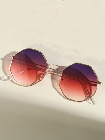 1 Pair Unisex Geometric Metal Fashion Glasses Suitable For Daily Wear Beach Accessories For Women Glasses Shades Basics Fall Winter Women Outfits Clothes Business Casual Gifts For Summer Beach Vacation,Outdoor,Travel