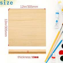 10pcs/5pcs/1pc Blank Wood Chips 2mm Plywood, 12 X 12 Inch Wood Crafts, Laser Cutting, Engraving, DIY Art, Painting, Smooth Surface - Unfinished Square Planks For Laser Cutting, Wood Burning, Building Models, Dyeing