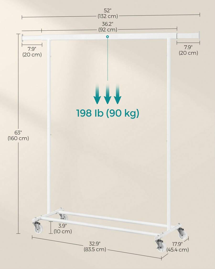 Versatile Clothes Rack With Wheels, Extendable Hanging Rail | SHEIN USA