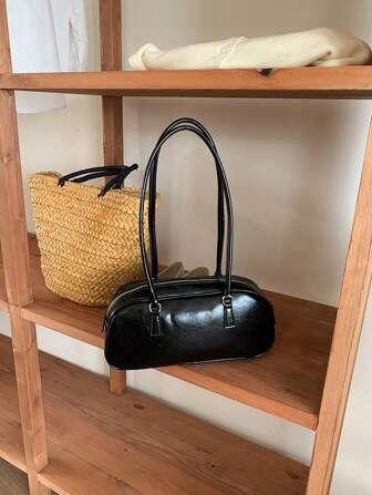 通勤風格春夏季芭蕾啟發設計銀色圖案領結風肩背兩用手提包，適合繁忙的女性在外出、購物或外出時使用（不包括領結）