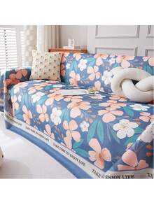 夏季冰絲涼感沙發墊套，防滑客廳椅子墊薄鄉村風格套布 - TM2-錦繡鮮花 - 查看 1