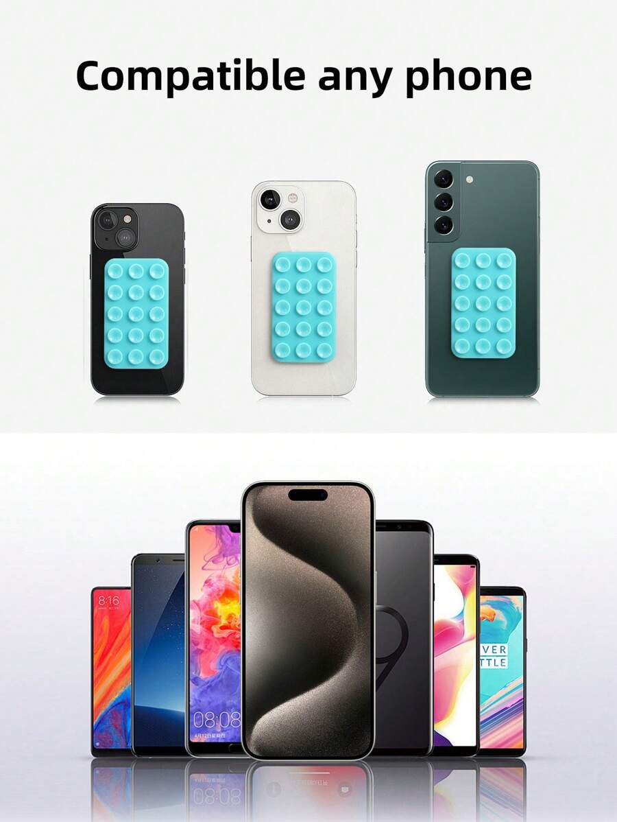 Habyby DoubleSided Suction Phone Case Holder, Silicone Phone