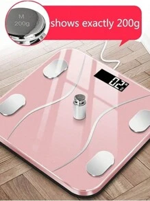 Bascula Corporal Digital Inteligente Electrónica Bluetooth Indicador De Grasa Corporal - Rosa - Ver 2
