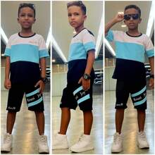 Conjunto Masculino Camiseta e Bermuda Juvenil Infantil Moda Verão Premium 2 ao 12 anos
