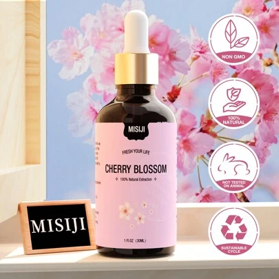 Cherry Blossom Essential Oil / Cherry Blossom Plant Extract Essential Oil / Steam Distillation / 30ML With Dropper / Suitable For Aromatherapy Machine And Humidifier Use / Ideal For Making Soap, Candles / Suitable For Massage, Family Care / Skin, Hair / Suitable For Office, Bedroom, Meditation, Yoga, Travel
