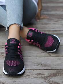 Women Casual Sports Shoes Mesh Breathable Flat Bottom Shoes For Middle And Primary School Students Running Shoes All Seasons Tourist Shoes Lace-Up Mesh Shoes Fashionable Lightweight Work Shoes Fabric Sports Shoes