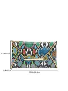 1 Stück bunte PU-Leder Blumen Muster Frauen Kuvert Clutch Geldbörse, minimalistisch & stilvoll, Urlaubsgeschenk - Verschiedenfarbig - Übersicht 8
