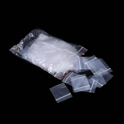 100pcs Mini Ziplock Bags For Jewelry & Small Items Ultra-Small Medicine Bag, Not Easy To Find Transparent PE Plastic Pouches With Easy Seal Design, Back To School Valentine Day