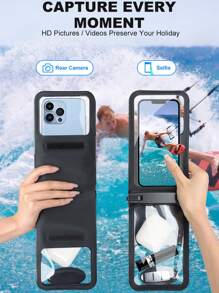 1入IPX8雙容量防水手機袋大型防水手機袋潛水防水袋，配有兩個鎖扣，包括兩個分離袋