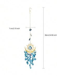 1pc Outdoor Garden Light-Catching Decoration Flame Moon Sun Crystal Sun Catcher Wind Chime Outdoor Furniture Hanging Ornament Home Decoration