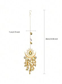 1pc Outdoor Garden Light-Catching Decoration Flame Moon Sun Crystal Sun Catcher Wind Chime Outdoor Furniture Hanging Ornament Home Decoration
