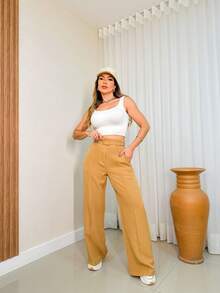 Women Pants - màu nâu - Xem 5