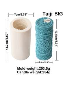 Sun Moon Beeswax Pillar Candle Mold DIY Handmade Craft Crescent Moon Phases - White - View 11