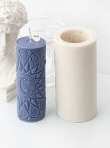 Sun Moon Beeswax Pillar Candle Mold DIY Handmade Craft Crescent Moon Phases - White - View 5