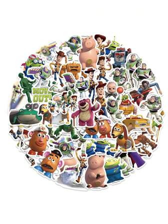 50入組卡通塗鴉貼紙，適用於電腦裝飾，防水自行設計貼紙