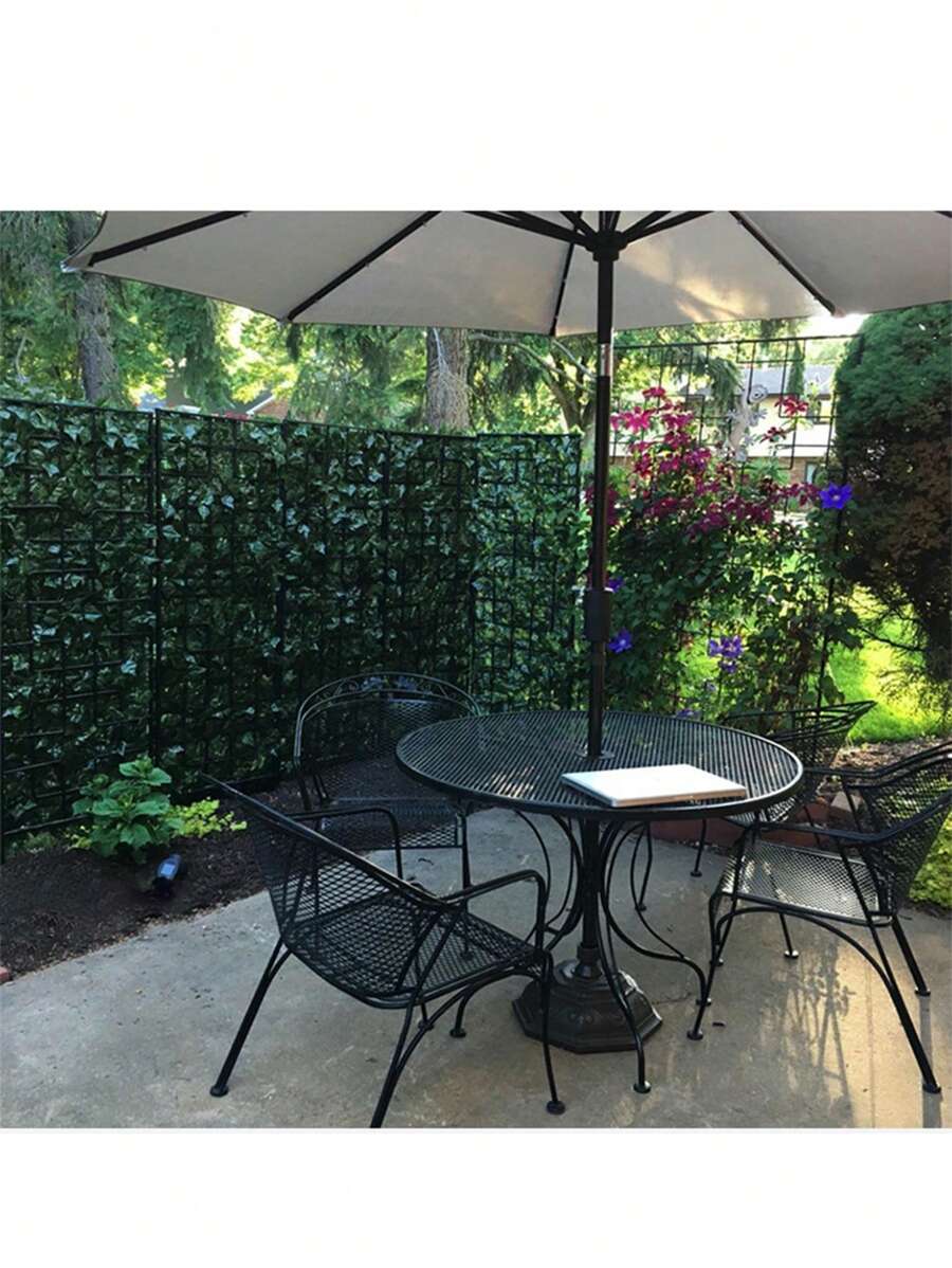 Artificial Fence With Green Plants And Leaves, Simulated Lattice Fence