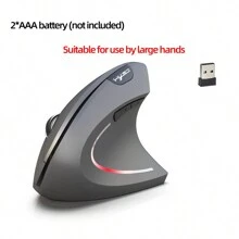 Hxsj 2.4g Ergonomic Wireless Vertical Mouse (2400dpi, Adjustable Led) Without Battery, Suitable For Home Office Use