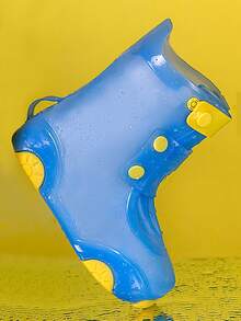 Nuevas botas de lluvia feas pero lindas para hombres y mujeres, uso al aire libre para adultos, impermeables y antideslizantes. Botas cortas muy atractivas que no ahogarán tus pies. - Azul - Ver 8