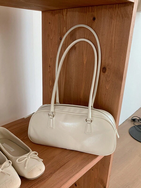 حقيبة يد فضية على الطراز الباليه للنساء مع حزام كتف وحزام يد، حقيبة نقل ربيع/صيف للسفر/التسوق (وشاح الحرير غير مشمول)