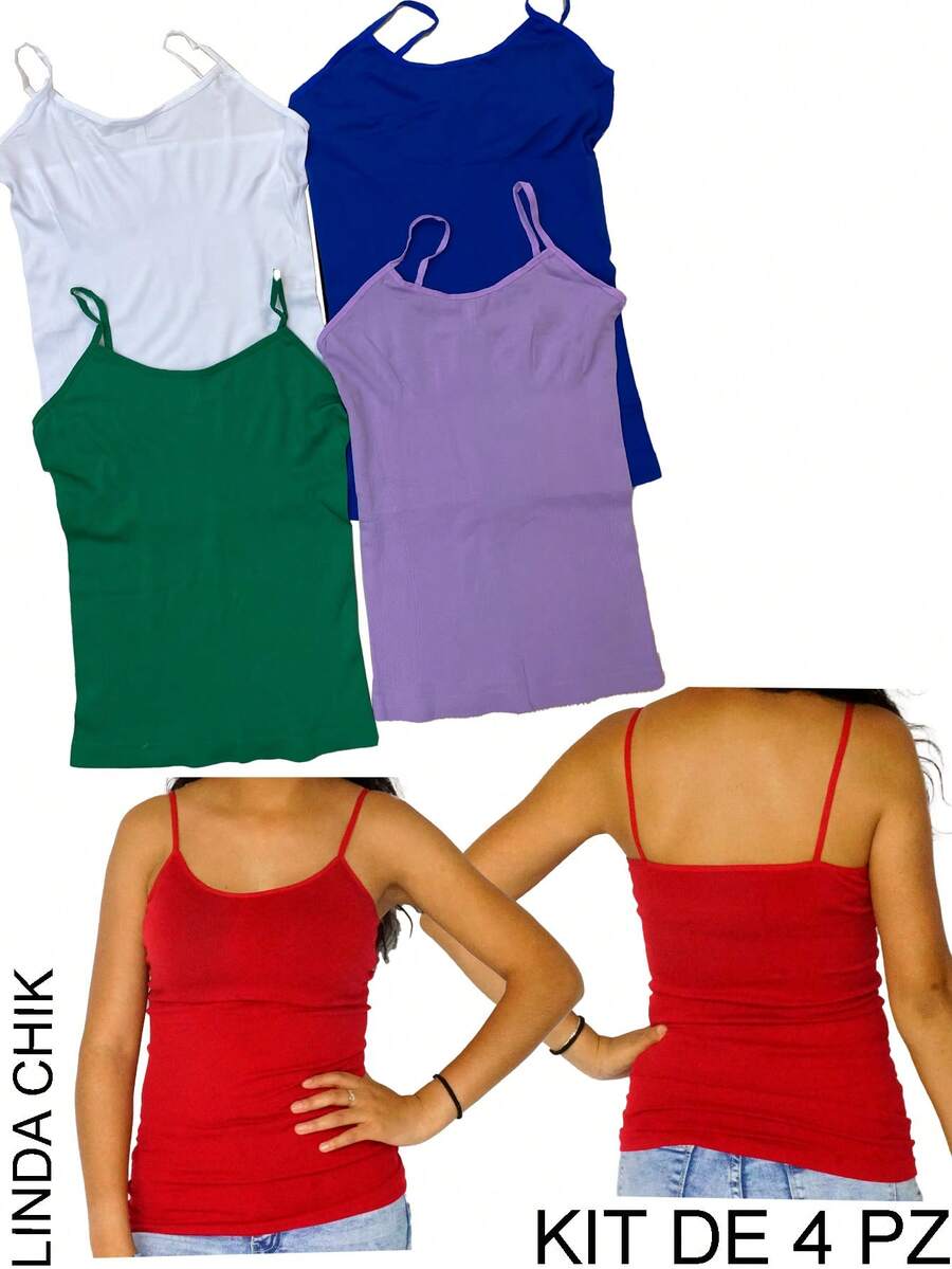 Kit Of 4 Tank Tops - Multifärgad - Visa 1