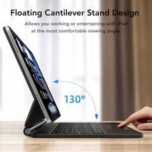 Funda con teclado magnético, Funda con teclado para iPad, Compatible con iPad Pro 11/iPad Air 5/4, Soporte de brazo flotante de fácil instalación, Trackpad táctil preciso, Teclas retroiluminadas, Negro - Negro - Ver 5