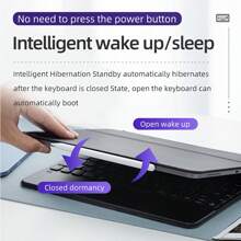 Funda con teclado magnético, Funda con teclado para iPad, Compatible con iPad Pro 11/iPad Air 5/4, Soporte de brazo flotante de fácil instalación, Trackpad táctil preciso, Teclas retroiluminadas, Negro - Negro - Ver 4