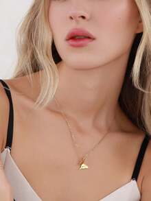 可訂製項鍊，時尚簡約的蝴蝶掛墜帶一個孔，可個性化客製化名字、口號、位置和日期，適合生日、情人節、母親節、慶祝週年紀念日，以及送給媽媽、女友或情侶作為禮物。 - 金色 - 查看 2