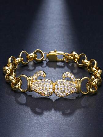 European And American Fashion, Simple And Stylish Hip-Hop Style Boxing Design, Unisex Cubic Zirconia Bracelet