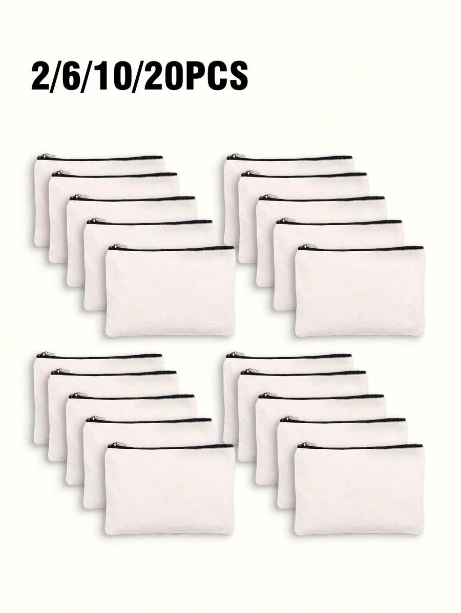 1. Bolsa con cremallera de arpillera en blanco (a granel), bolsa de cosméticos/estuche para lápices, adecuada para cosméticos y manualidades DIY, estuche para lápices en color caqui en blanco (a granel), bolsa de aseo de viaje multiusos/bolsa con cremallera/bolsa de cosméticos/caja de almacenamiento de cosméticos/organizador de cosméticos/caja de almacenamiento de cosméticos - Ver 1