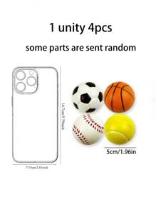 4pcs Randomly Simulated 5cm Foot Basketball Net Foam Sponge Ball For Decompression And Stress Relief Squeezing. - Multicolor - View 6