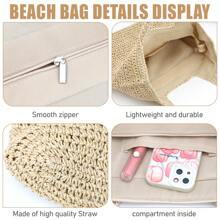 Hatisan Straw Beach Bag For Women Summer Woven Beach Tote Bag Shoulder Handbags Boho Bag - Màu be - Xem 3