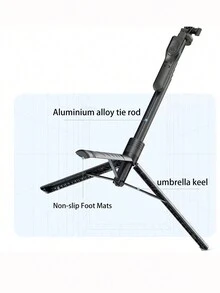 4 轴稳定 1.7M 自拍杆三脚架，通用手机支架万向架，多功能 360° 旋转，户外旅行，便携式摄影，直播，视频录制兼容 iPhone Android 手机适合直播、Vlog、家庭聚会、圣诞派对拍摄，适用于手持自拍、户外活动、采访 - 黑色 - 查看 4