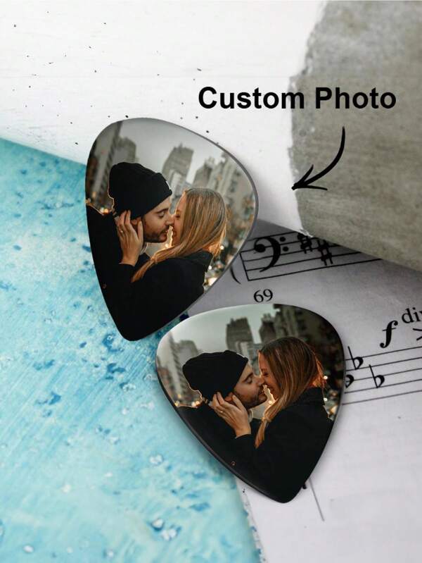 12pcs Personalized Photo Guitar Picks - Double-Sided Print For Bass & Guitar, Unique Musician Gift Set, Ideal For Mother's & Father's Day, Valentine's, Anniversary, Graduation - Perfect For Him/Her, Husband/Wife, Boyfriend/Girlfriend - Exclusive!