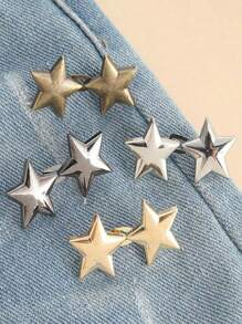 4 juegos de hebilla de botón con forma de estrella de cinturón desmontable, clip de cintura ajustable para pantalones, faldas y jeans para la calle - Multicolor - Ver 6