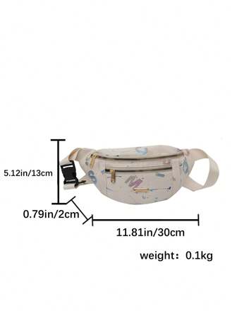 Bolso de cintura de moda para mujer, bolso bandolera cruzado, monedero con estampado dorado, bolso de pecho multifuncional para exteriores, bolso de riñonera informal para el primer día de clases